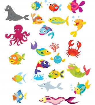 Under water sea creatures