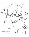 God Loves Me Coloring Page